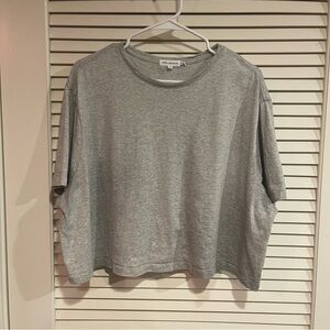 Good American Grey Cropped Tee T-shirt 100% cotton Short Sleeve